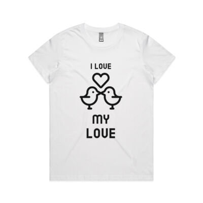 I love my love (Black text, women's cut) Thumbnail